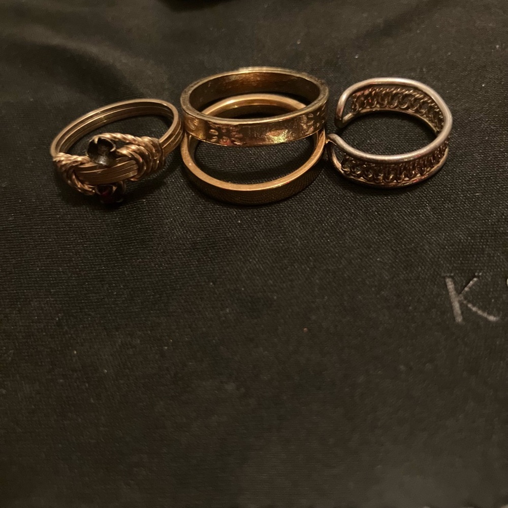 Elegant Gold and Silver Ring Set